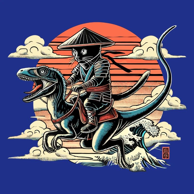 Ninja Cat Raptor Dino Cone Hat Gift