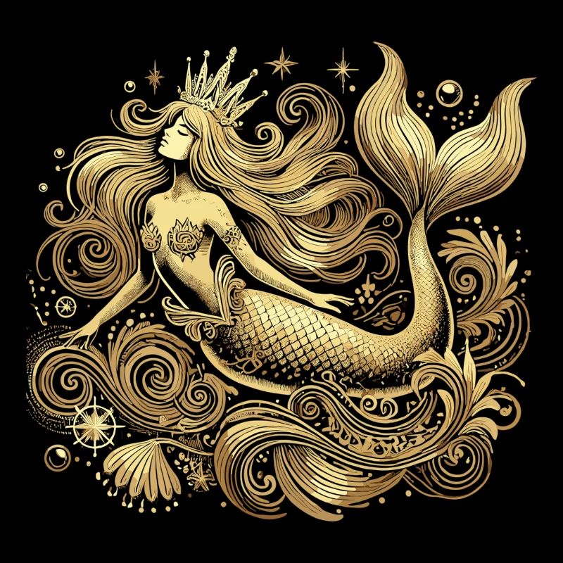Sirène Sirène Princesse Or Cadeau Doré