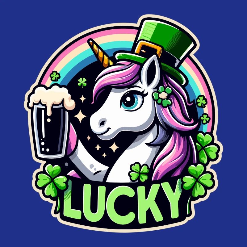 St. Patrick’s Day Leprechaun Einhorn Glücklich