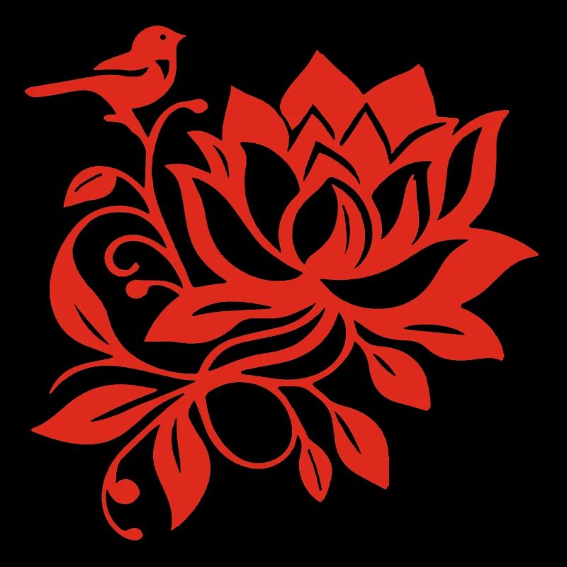 Der Rote Lotus und der Vogel