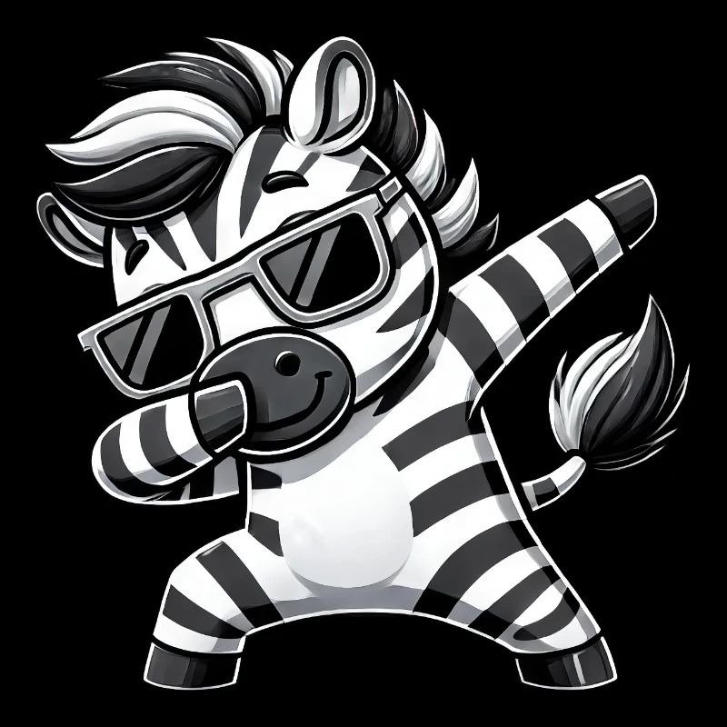 Cooles Zebra Dab Cartoon mit Sonnenbrille