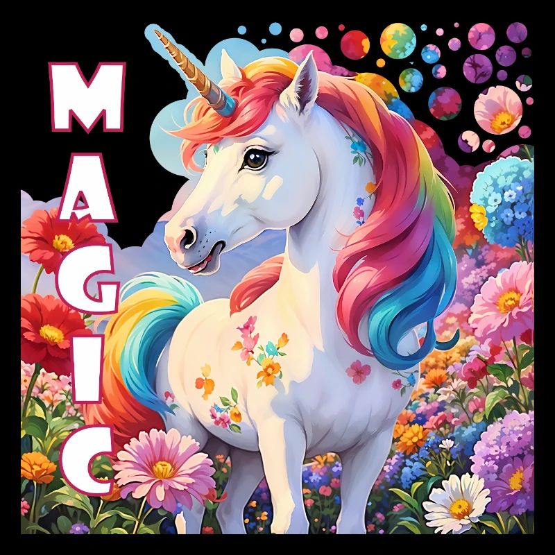 Zauberhaftes Einhorn in Regenbogenfarben Krafttier