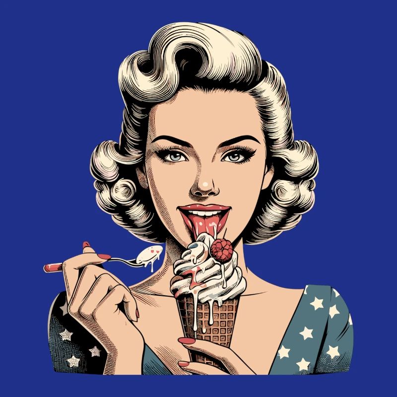 Pin Up Retro Rockabilly Eiscreme Softeis Geschenk