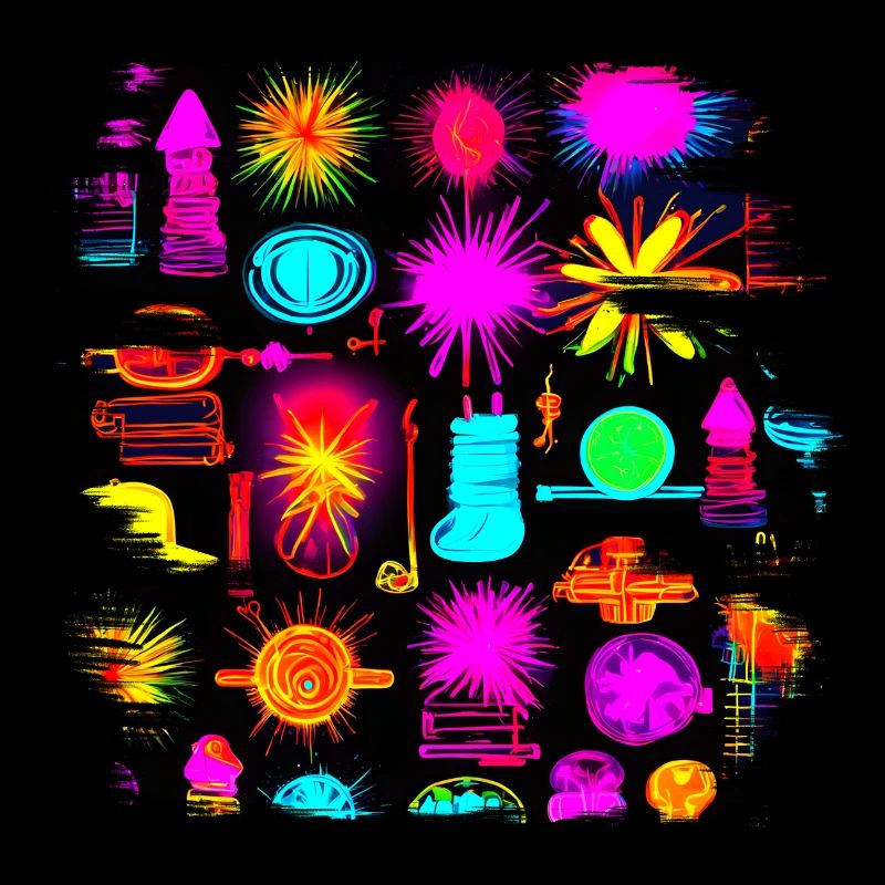 Neon Colorful Glow Party Electro