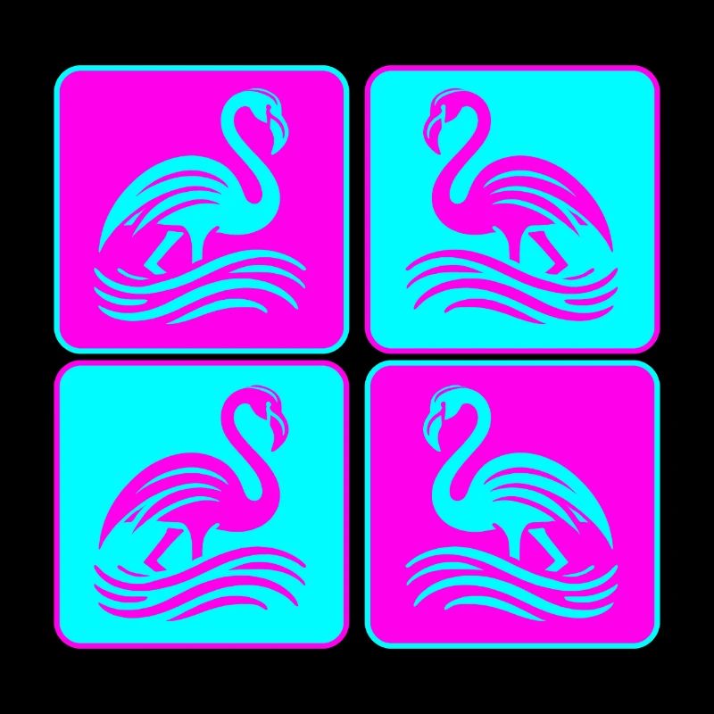 Flamingo Waves Pop Art