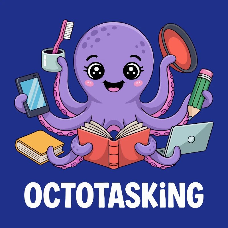 Octotasking octopus en mode multitâche