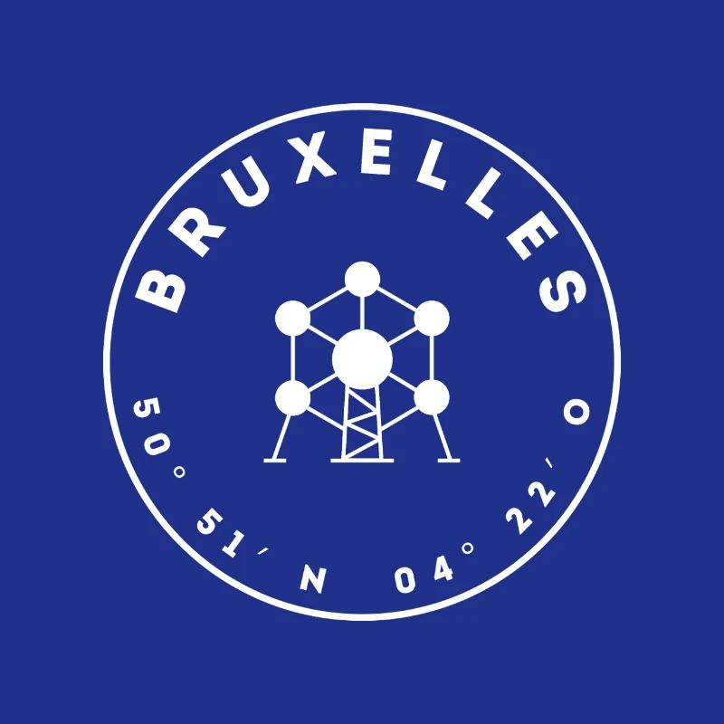 Brussels with Atomium and coordinates