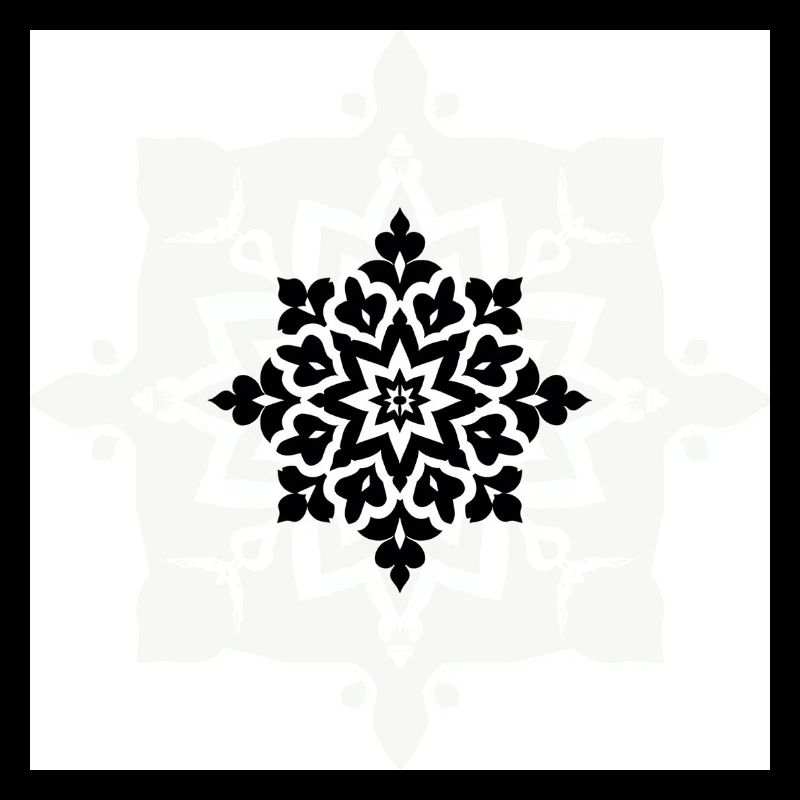 Motif complexe de mandala noir et blanc
