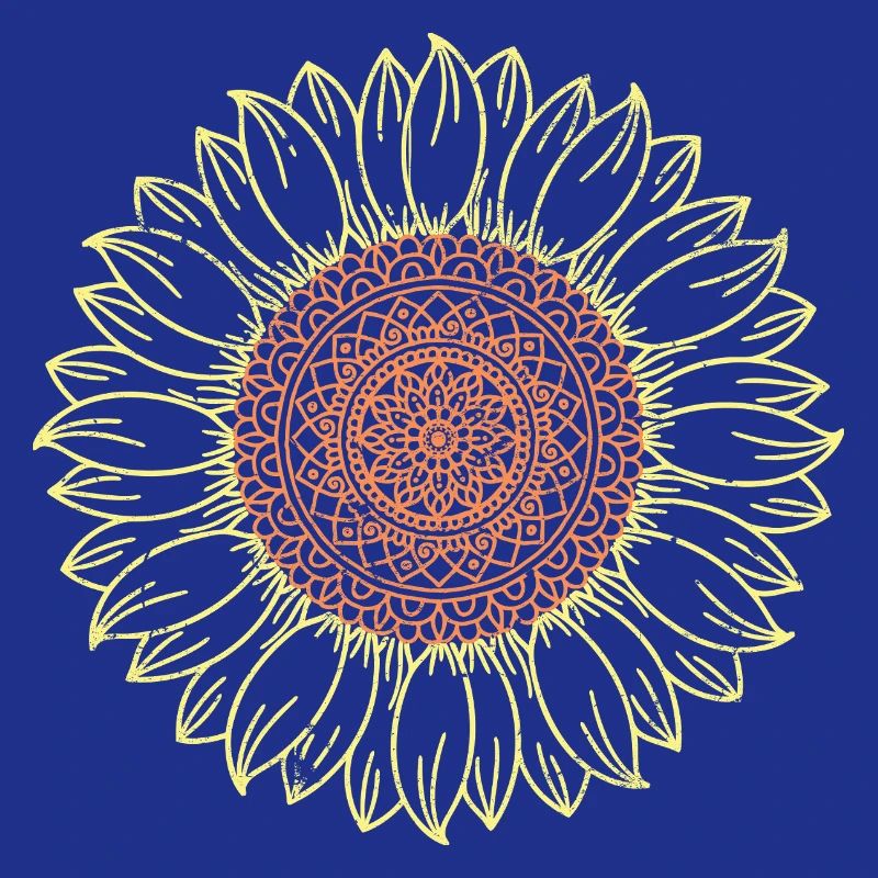 Conception complexe de mandala tournesol