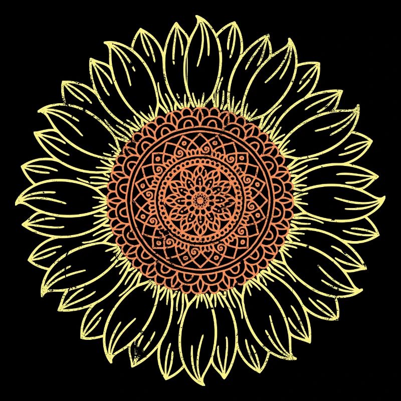 Conception complexe de mandala tournesol