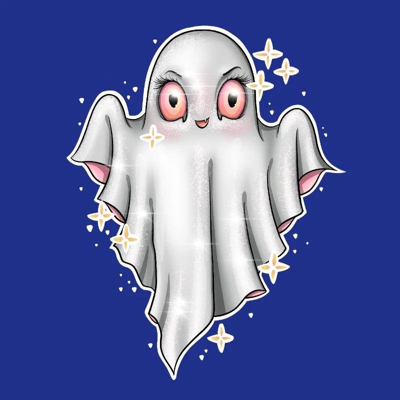 Cute Glowing Ghost Illustration