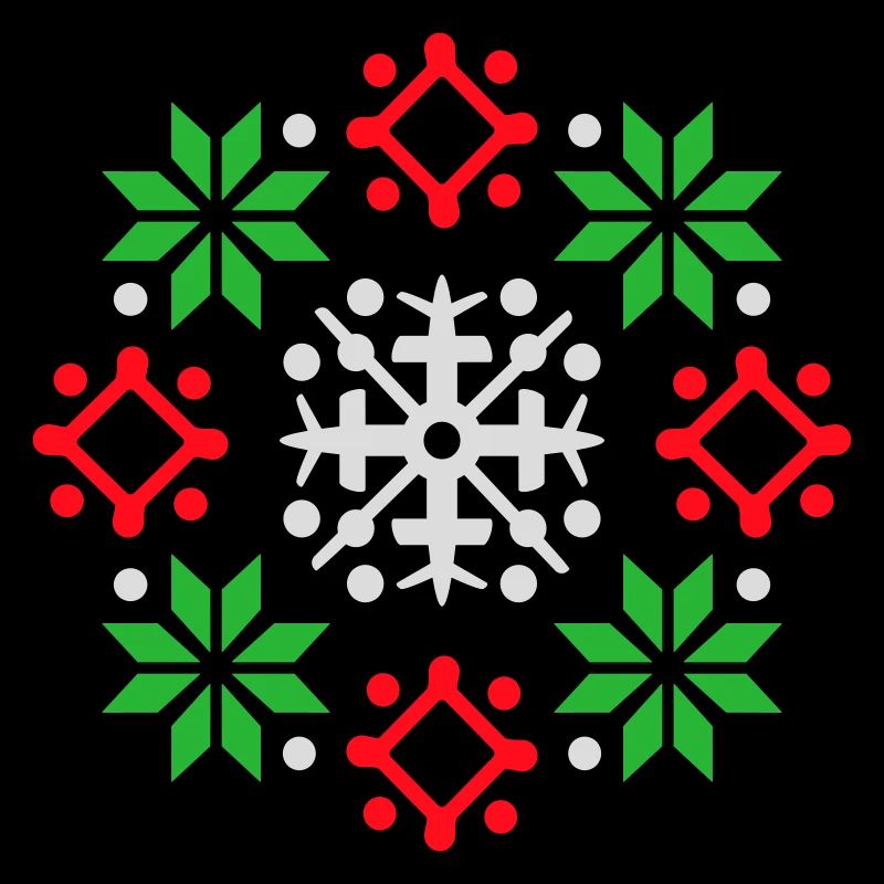 Schneeflocken Muster Weihnachtspullover Schnee