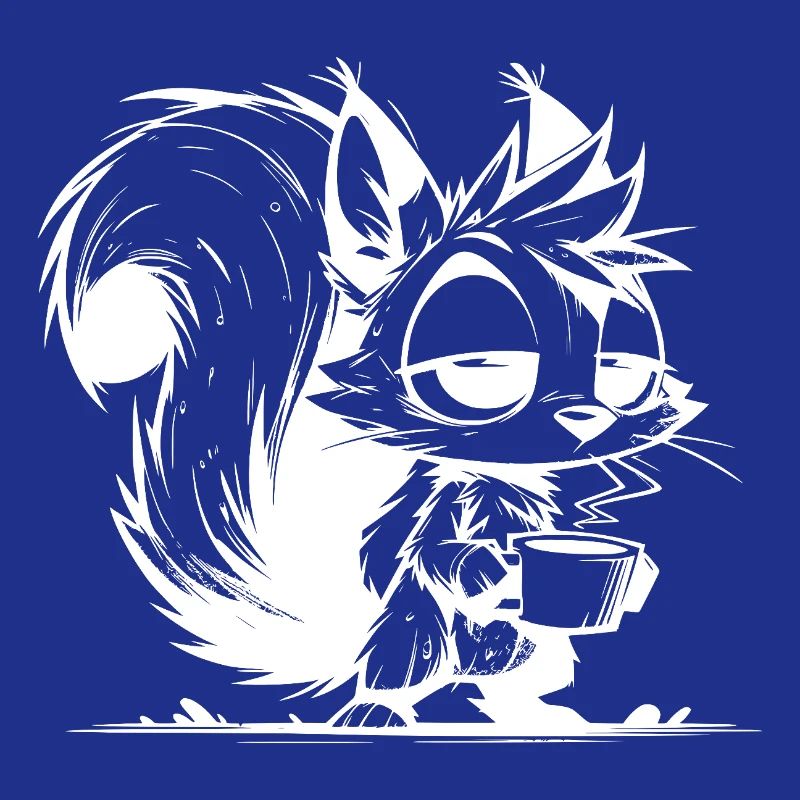 Ohne Kaffee kein Eichhörnchen bei der Arbeit