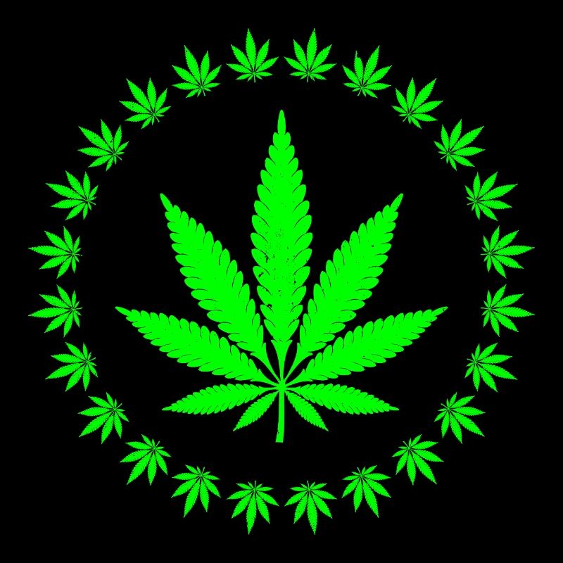 Bright Green Cannabis Leaf Ring Design