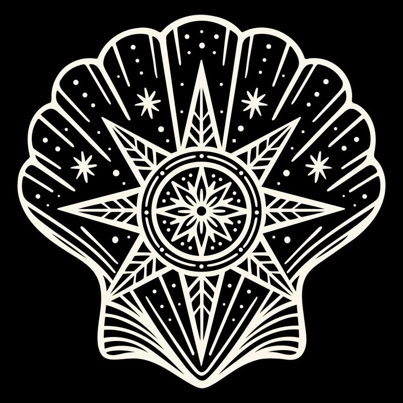 Seashell with Star Maritime Christmas - Yule