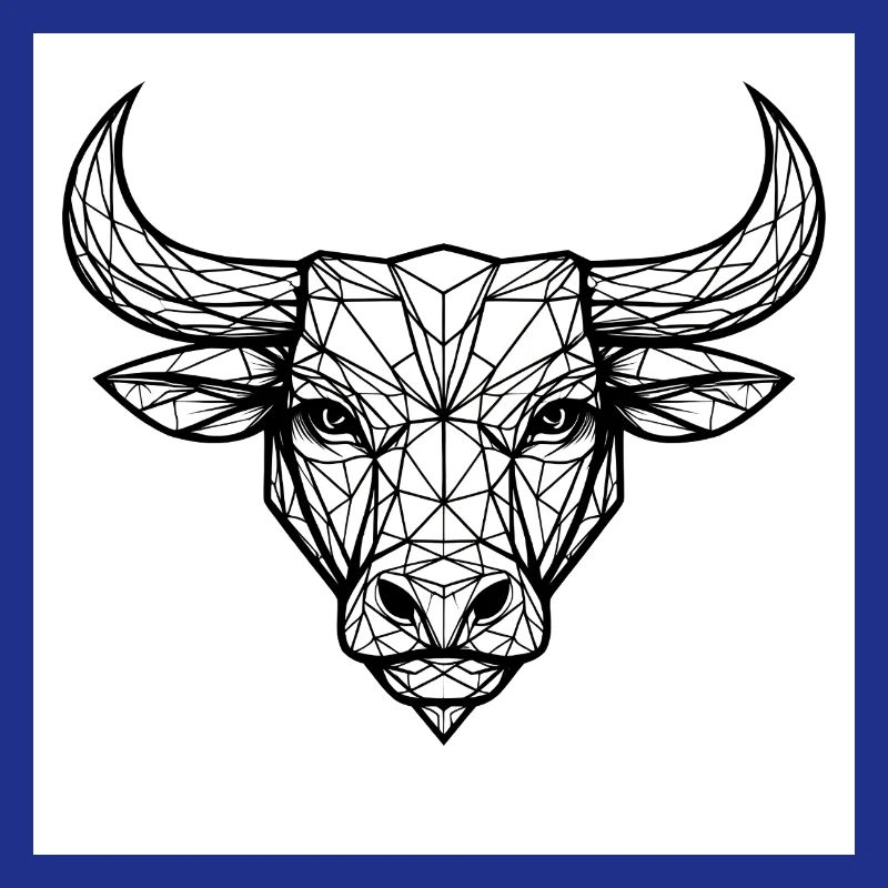 Geometric bull's head