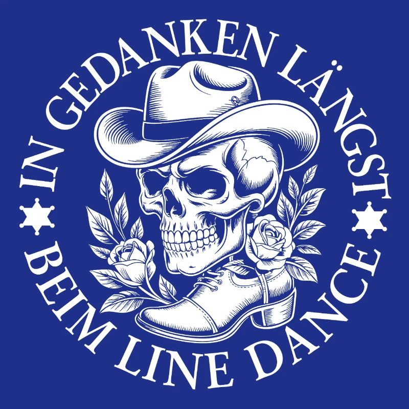 Skeleton in line dance style