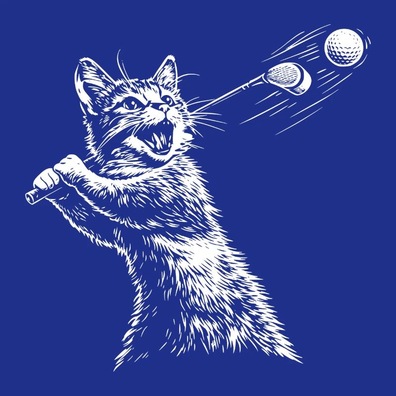 Katze Golfer Golfen