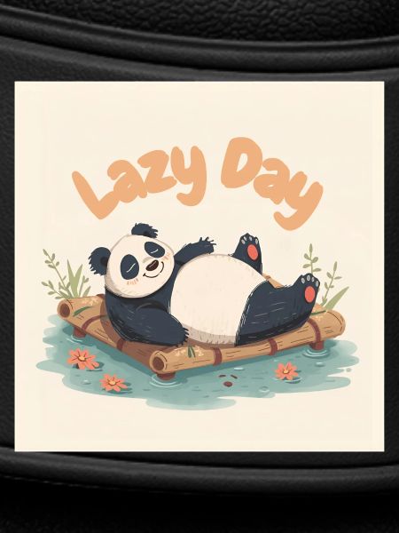 Panda napping on raft