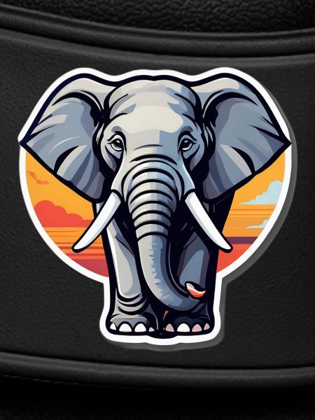 Elephant Sunset Decal