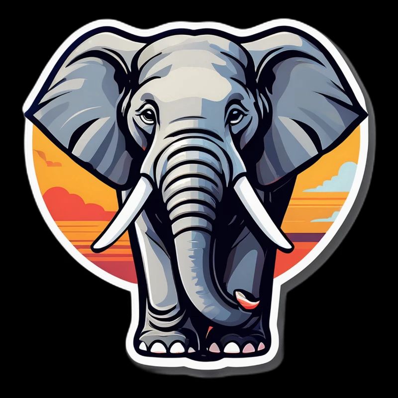 Elephant Sunset Decal