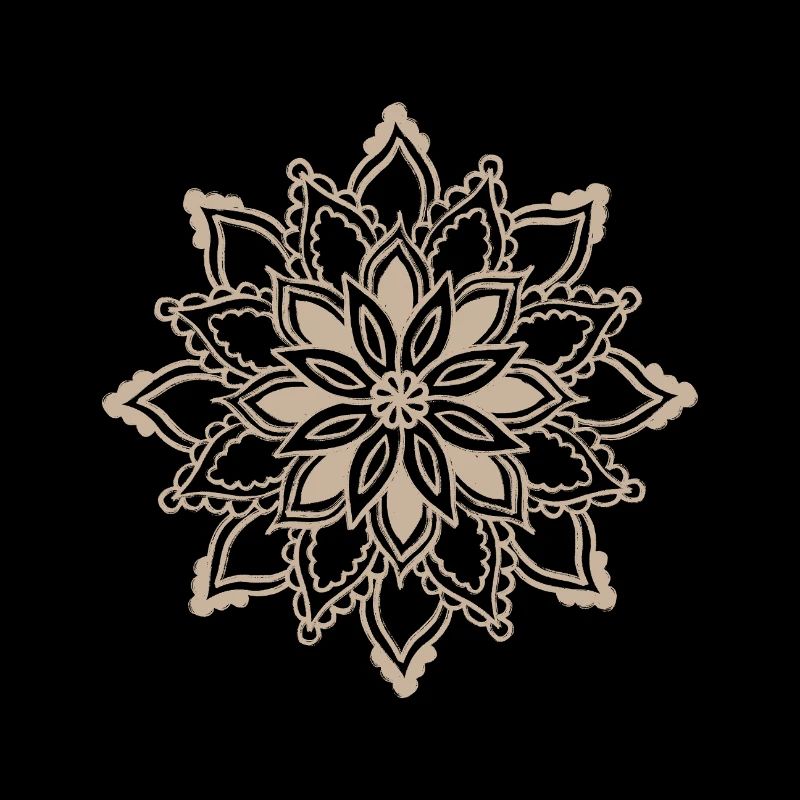 Beige Mandala Lace Pattern