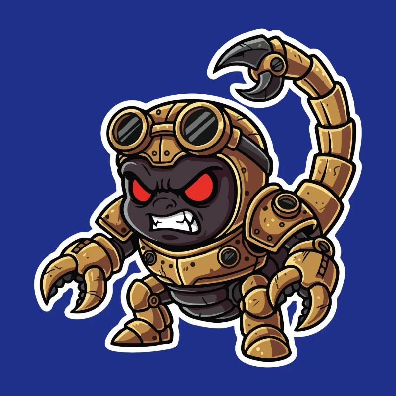 Skorpion Bionic Steampunk Krieger Messingnieten