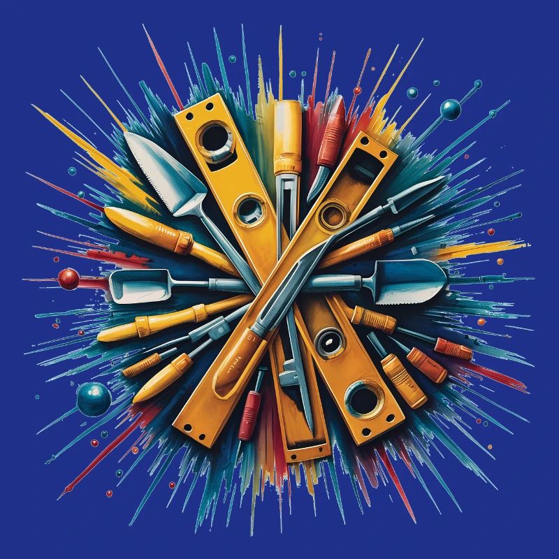 Construction Bricklayer Mason Tools Art Print