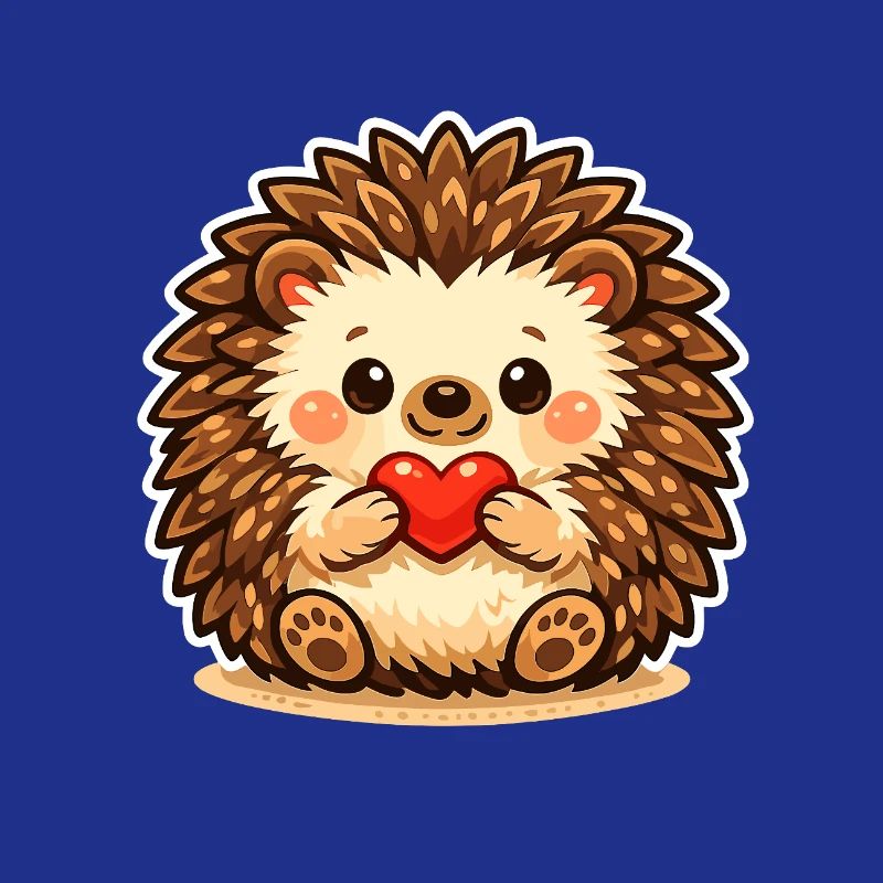 Cuddly hedgehog with heart