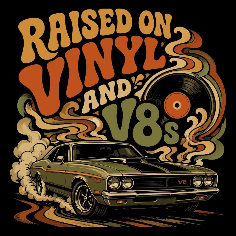 Vinyle et Moteurs V8 : Design Vintage Auto