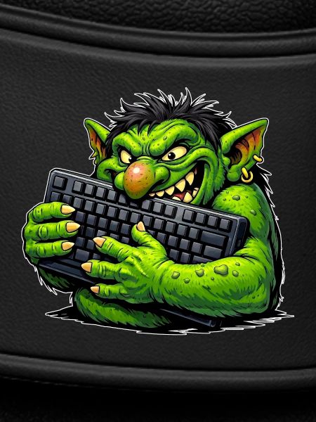 Malicious troll with keyboard