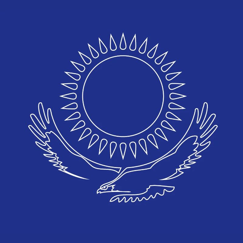 Kazakhstan Eagle steppe eagle line white flag