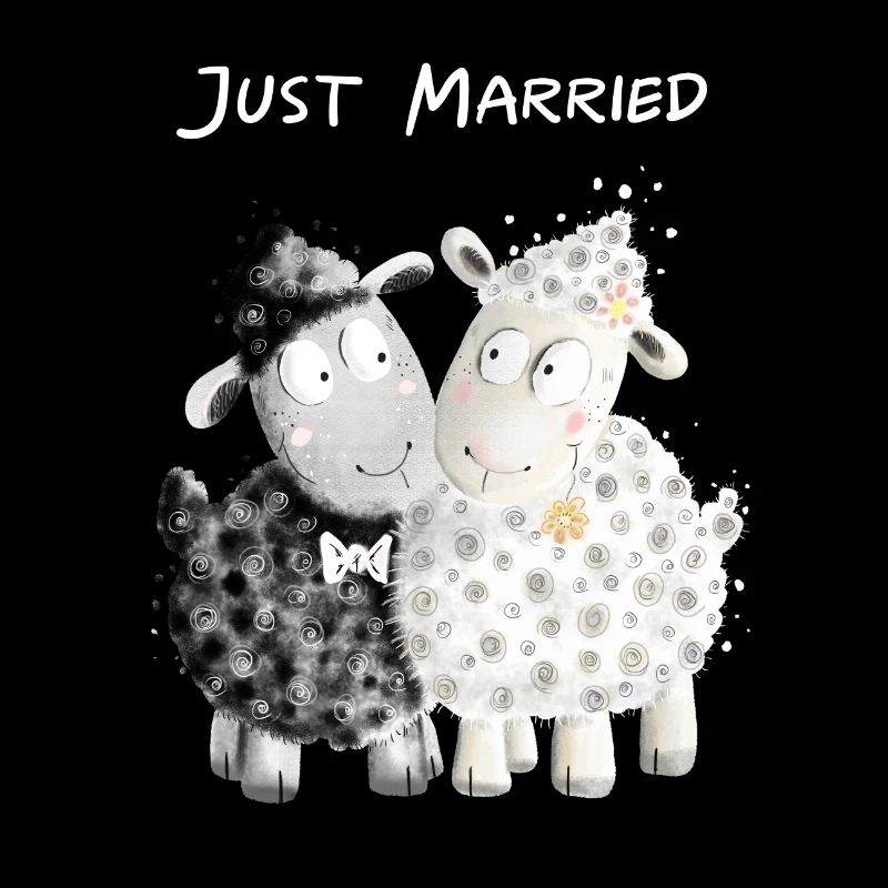 Just Married Sheep Bridal Couple I Wedding Gift