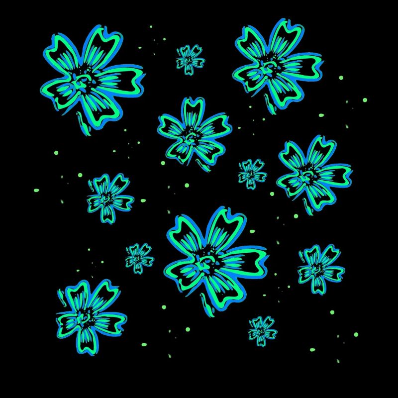 Blumenmuster türkis, blumendrucke mädchen