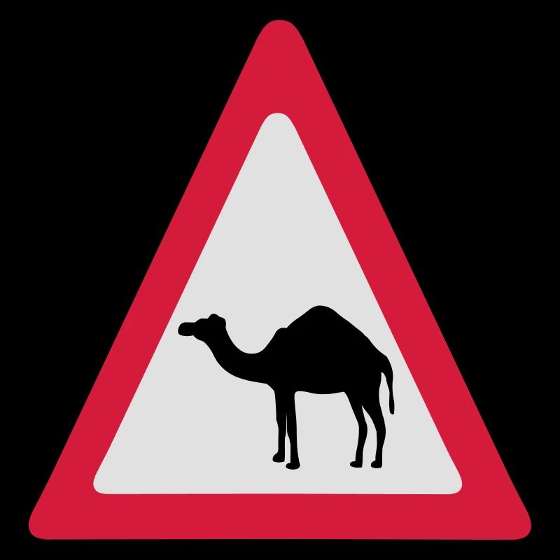 Caution Camel Traffic Sign