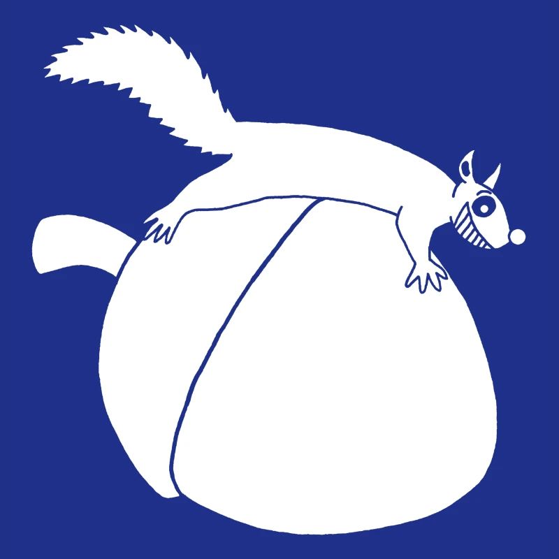Das Eichhörnchen gegen die Eichel (weiß)