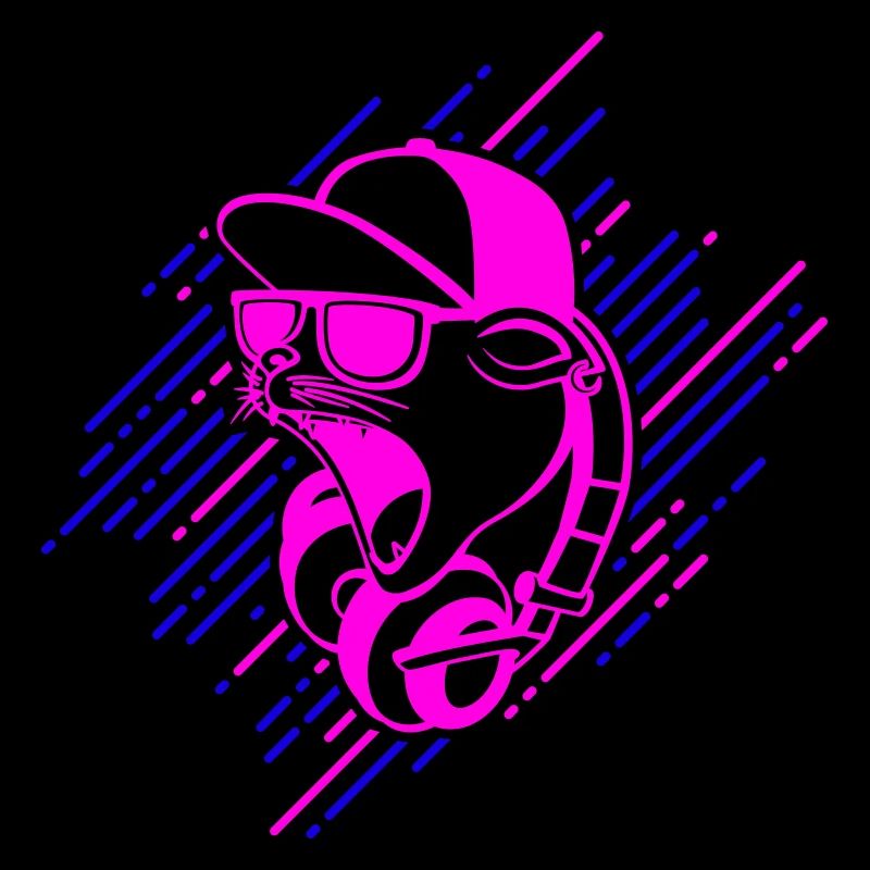 Coole Katze mit Kopfhörern