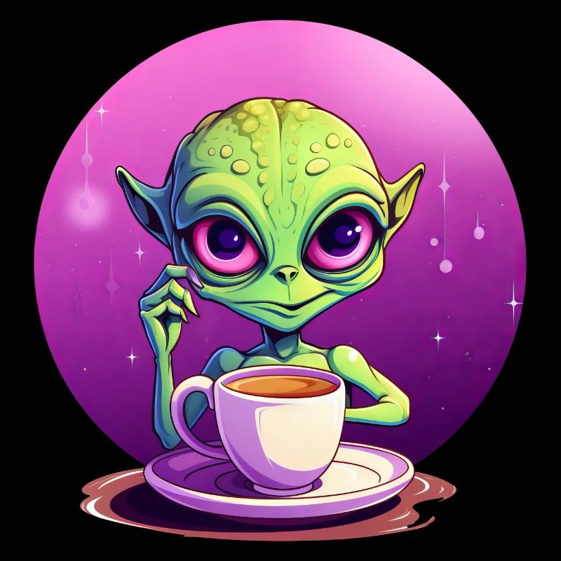 Midnight Coffee: Le buveur extraterrestre vert
