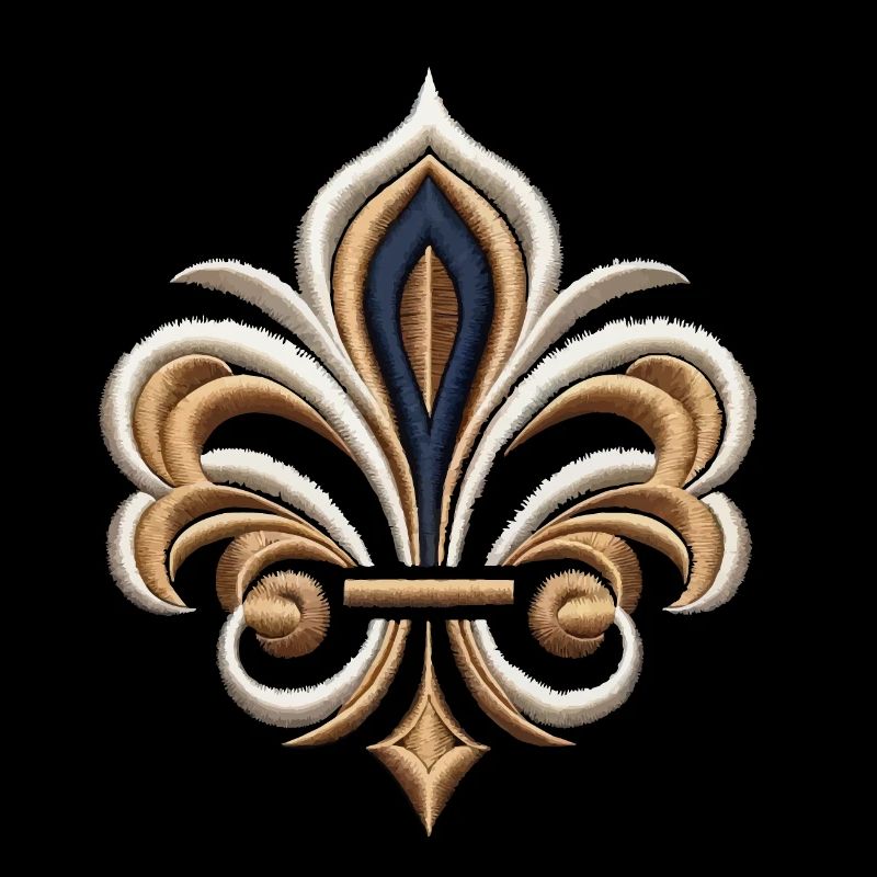 Elegant Fleur-de-Lis Embroidery