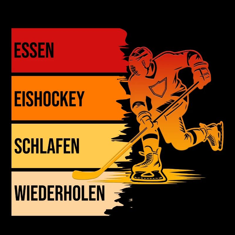 Essen, Eishockey, Schlafen, Wiederholen
