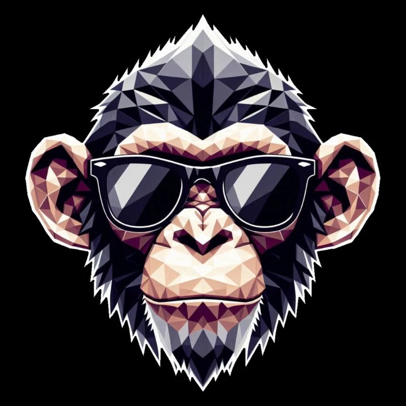 Affe Brille Polygon
