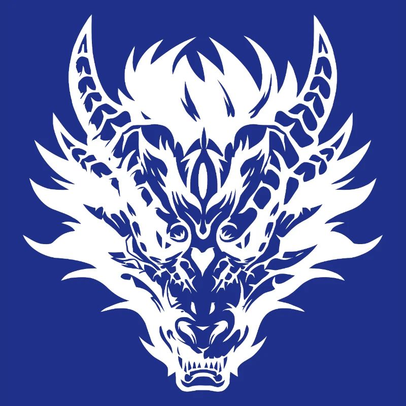 Conception complexe de masque de dragon tribal