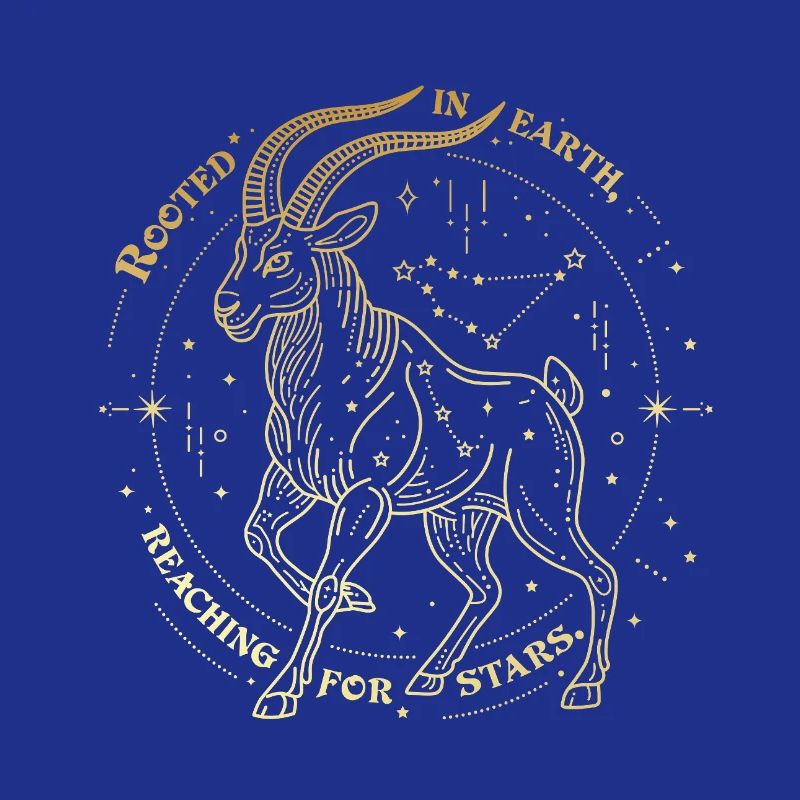 Steinbock Sternzeichen Geschenk – Erde & Sterne Design