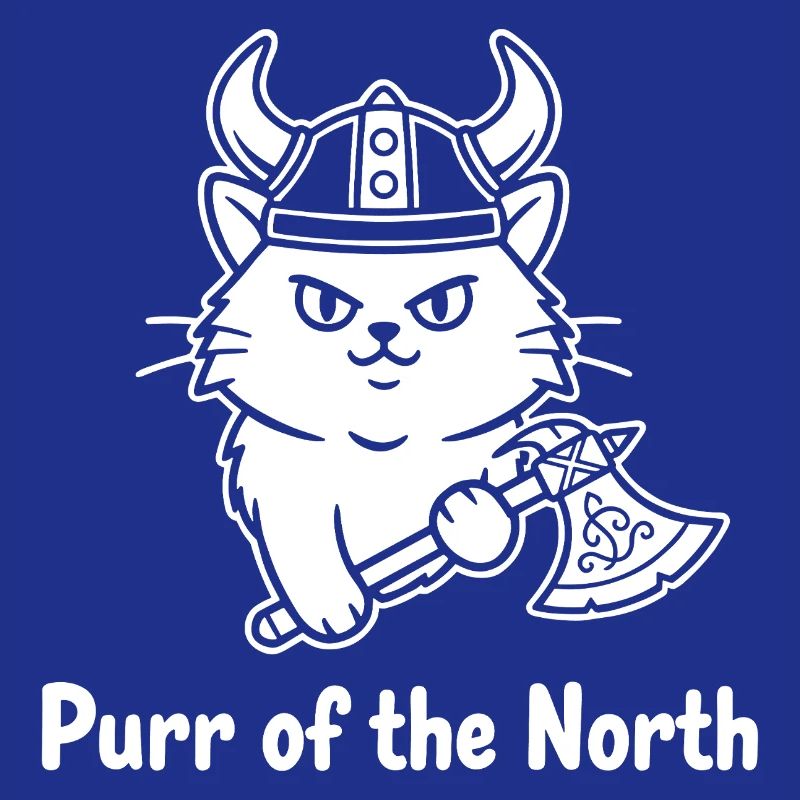 Chat viking avec hache