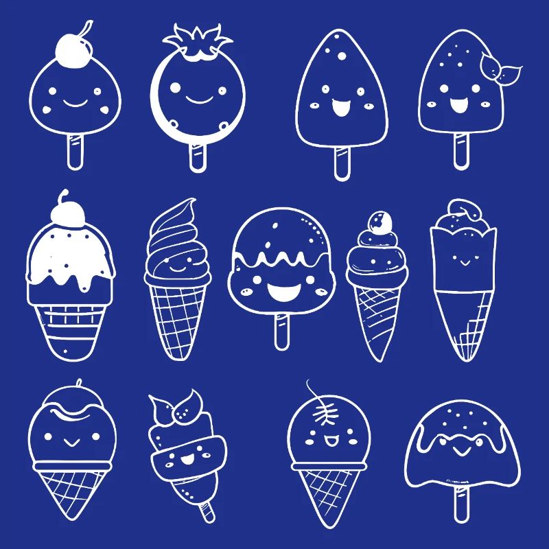 Eiscreme Sorten Comic Look