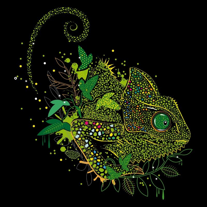 wunderschönes Chamäleon Graffiti