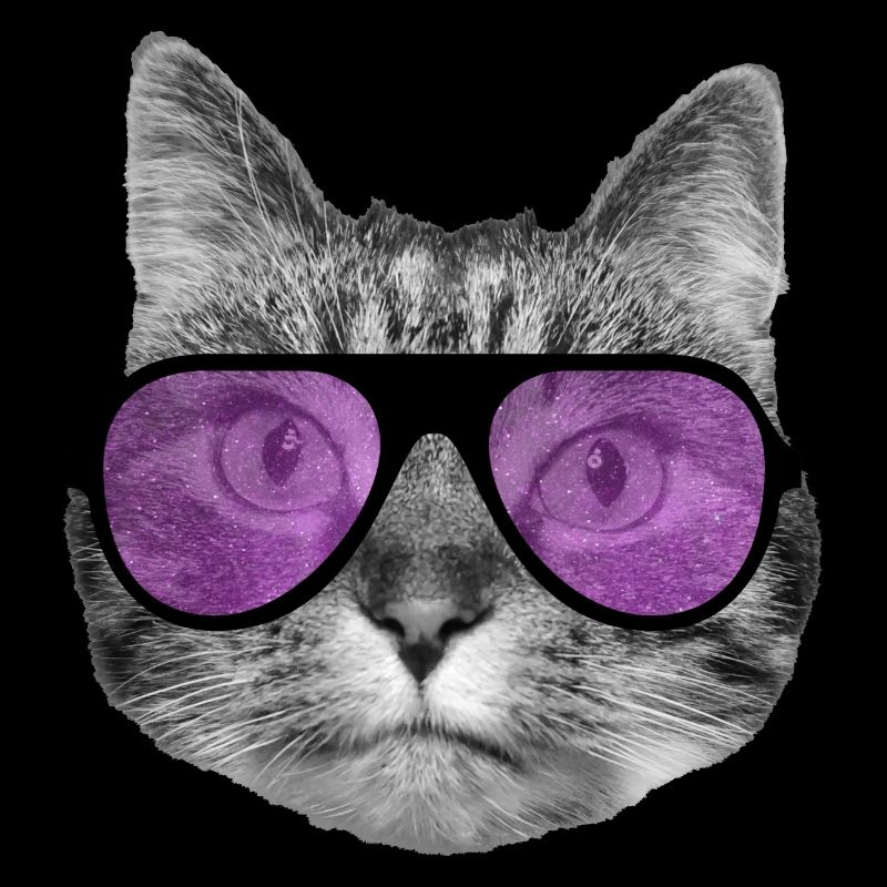 Chat portant des lunettes de soleil roses cool