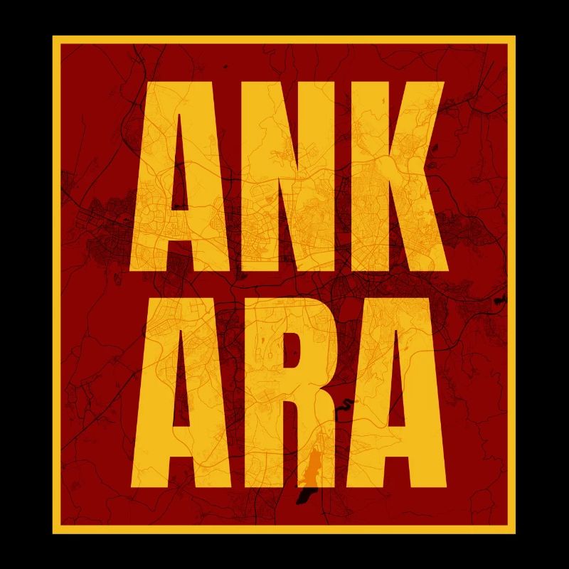 Ankara Großbuchstaben Gelb Rot