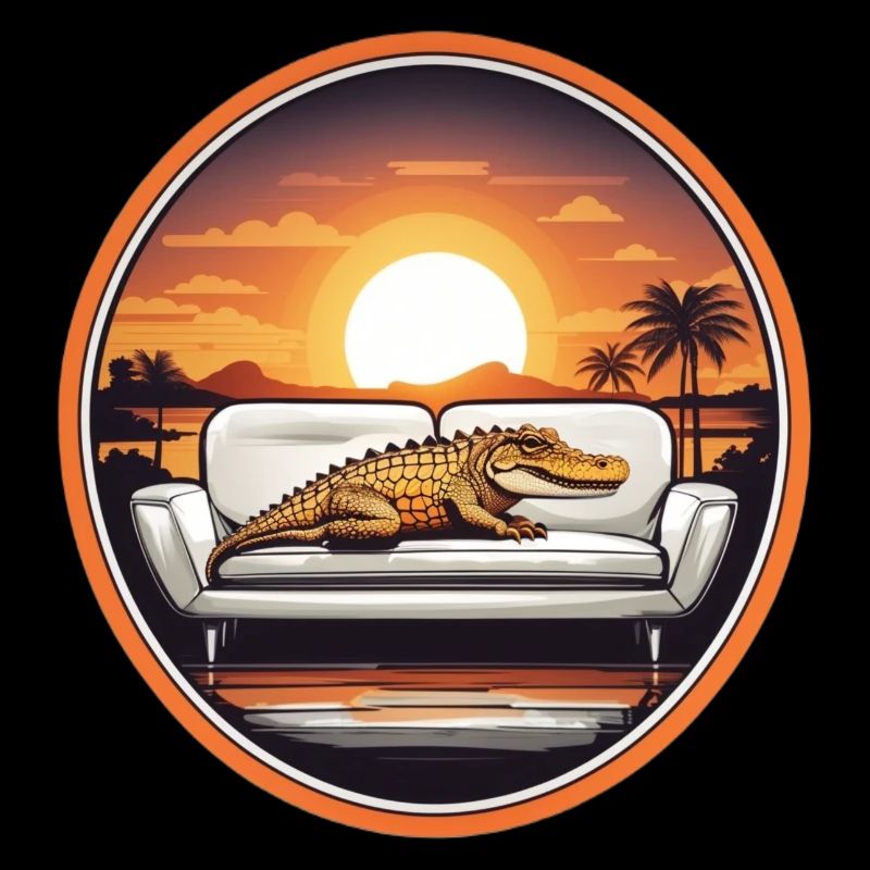 Alligator auf Sofa