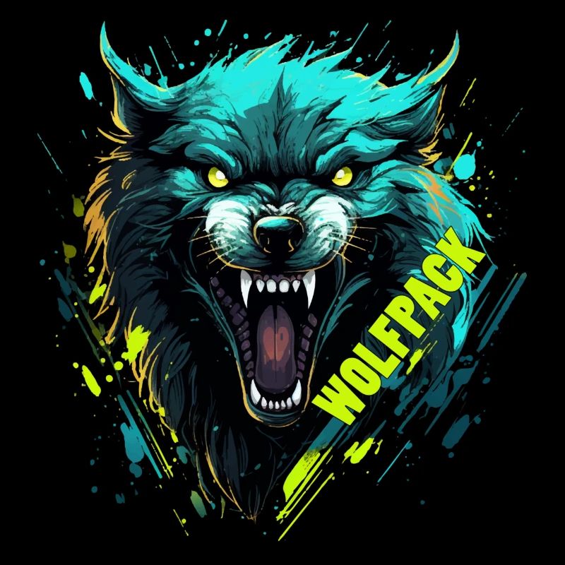 Neon Wolf Mask